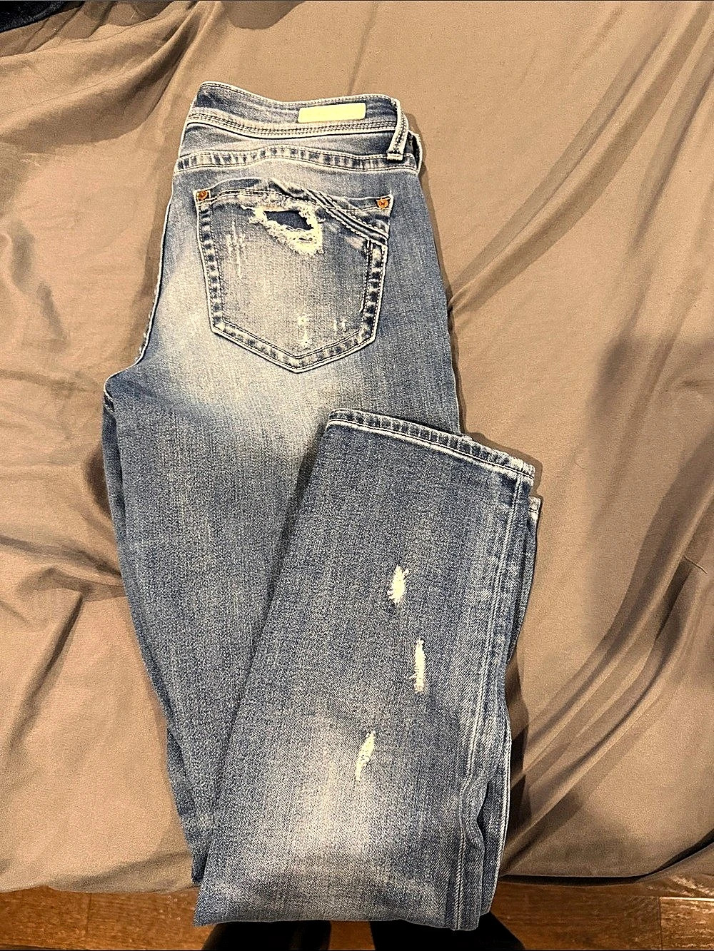 Buckle Black Bootcut Distressed Jeans Blue Waist 27